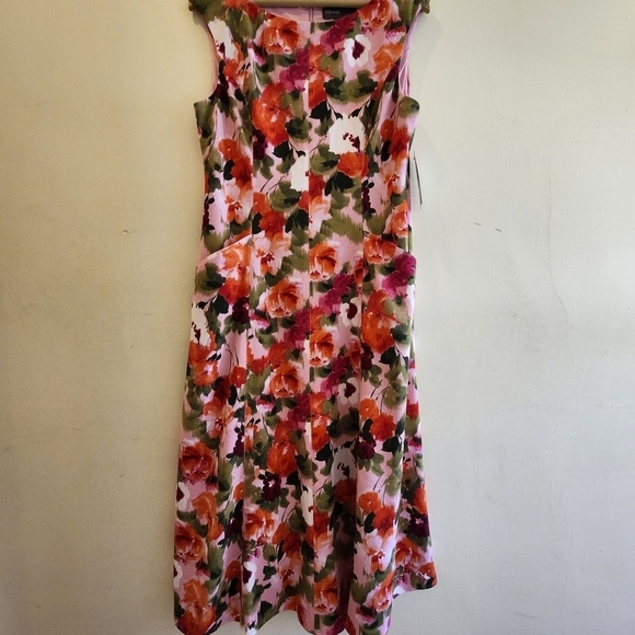 Donna Ricco Bright Floral Bateau Neck Midi Dress Size 12 - Picture 3 of 14